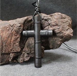 Ebony Cross Pendant Or Handmade Religious Necklace